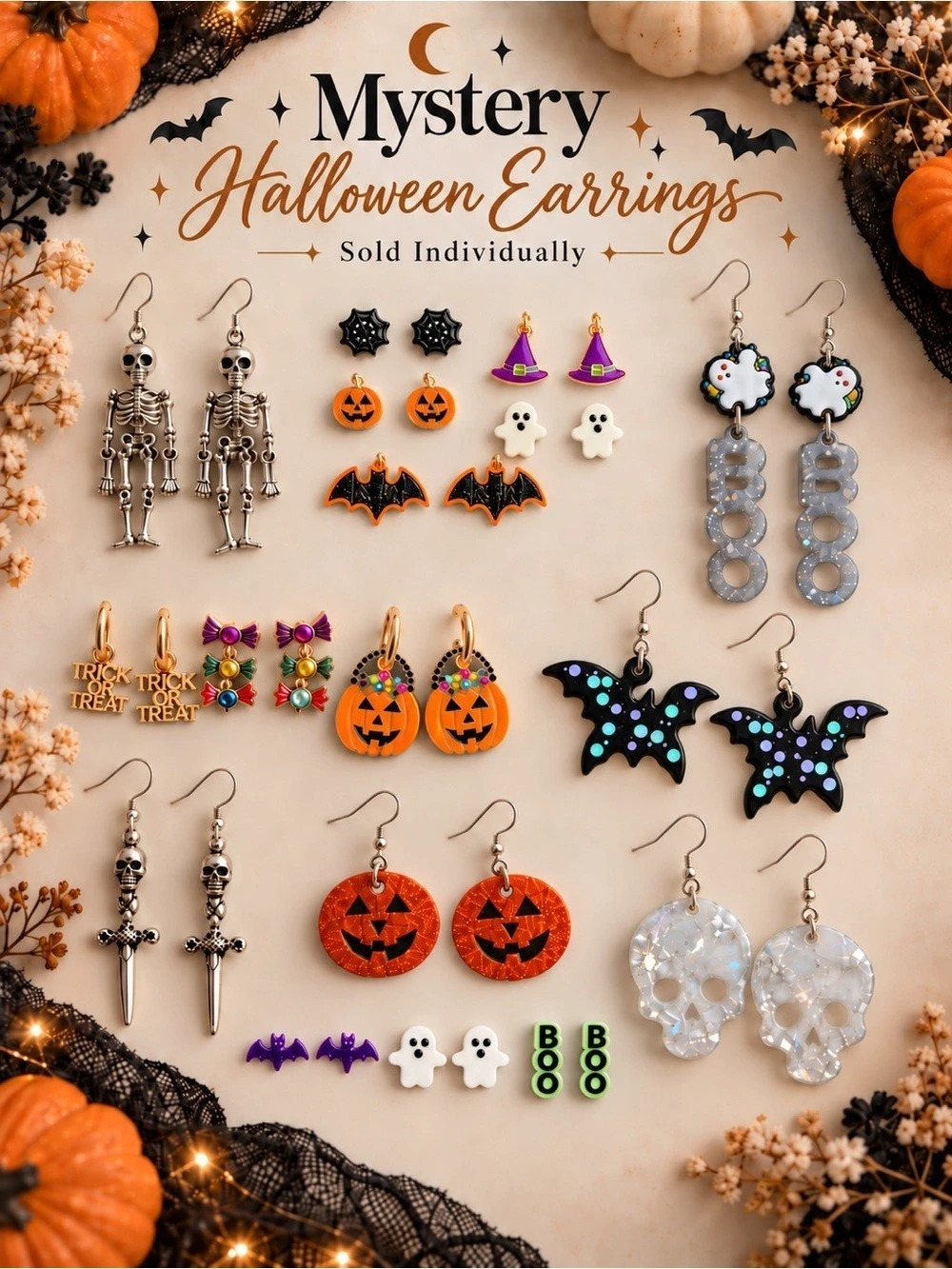 Mystery Halloween Earrings | Surprise Spooky Pair